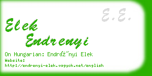 elek endrenyi business card